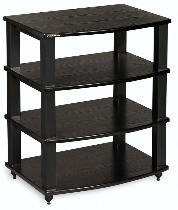 Plateau XT Series HeavyDuty 4Shelf Wood Audio Rack Black XTA4