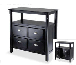 Winsome Wood Timber Buffet Table (Matte Black) 20236