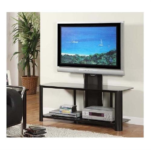 Innovex Leda 42 inch Flat Screen TV Stand with Black Glass (Black) TB076G29