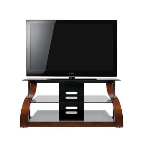 Bello Curved Wood and Black Glass TV Stand for 3255 inch Screens