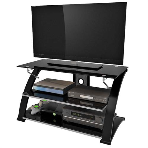 ZLine Designs Vitoria 40 inch TV Stand with Black Glass Black and