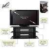 Bello Glass and Wood Flat Panel TV Stand (Black) AVSC-2055B