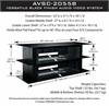 Bello Glass and Wood Flat Panel TV Stand (Black) AVSC-2055B
