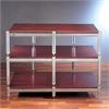 VTI BL Series Audio Video Rack / TV Stand for up to 36 inch TV BL503SSB (Black or Cherry Shelves/ Silver Caps and Poles)