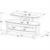 Tech Craft Sorrento Series 50 inch Bent Wood Flat Panel TV Stand (Black) BW25125B