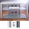 VTI 42 inch Wide Audio Video Rack with 3 Glass Shelves RGR403 (Black or Silver, Clear or Frosted Glass)