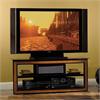 Bello Metal and Glass Flat Panel TV Stand with Cherry Wood Accents for up to 56 inch TVs AVSC-2124
