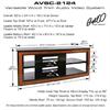Bello Metal and Glass Flat Panel TV Stand with Cherry Wood Accents for up to 56 inch TVs AVSC-2124