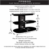 Bello Metallic Black Flat Panel Audio Video System for 32 inch Flat Panel TVs (Metallic Black) FP-9830