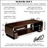 Bello Espresso Finish Bent Wood Audio Video Cabinet for Flat Screens up to 56 inch WAVS-341