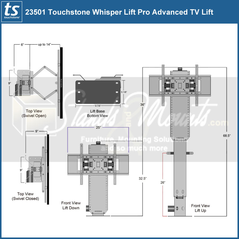 Touchstone Motorized Whisper Lift II TV Lift In the Kitchen 