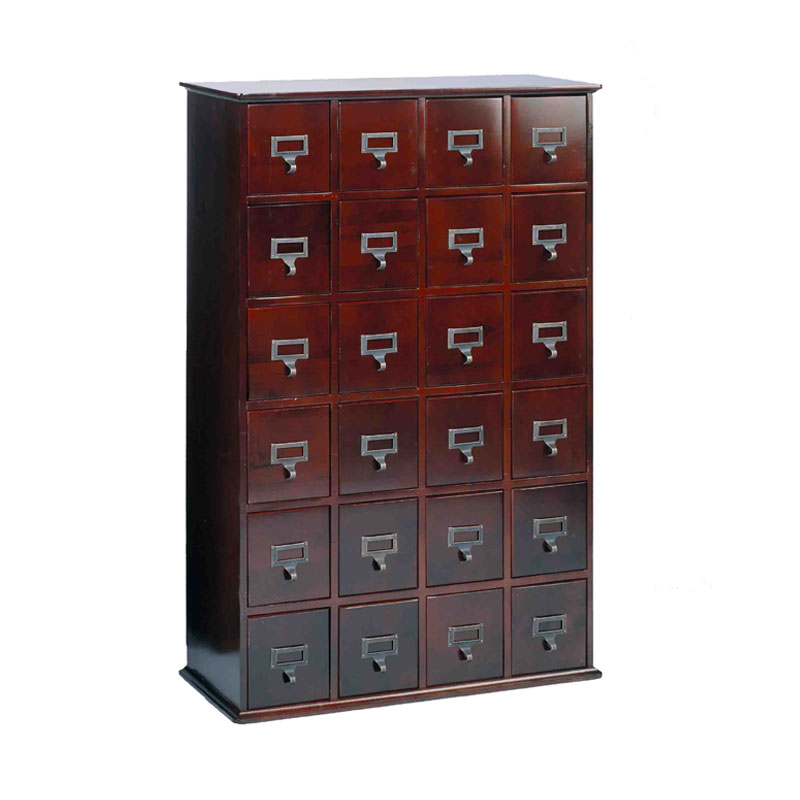 Leslie Dame Library Style Multimedia Storage Cabinet Cherry Cd 456chy