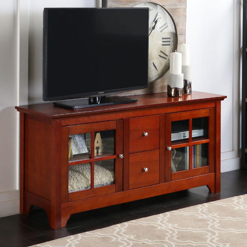 Walker Edison Solid Wood TV Console for up to 55 Flat ...