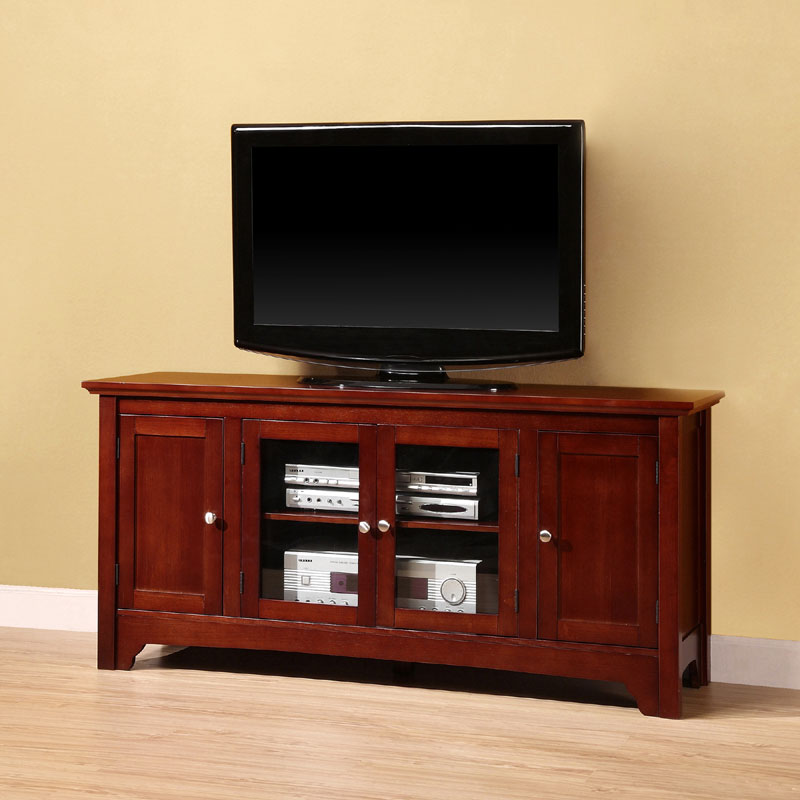 Walker Edison Solid Wood TV Console for up to 55 Flat ...