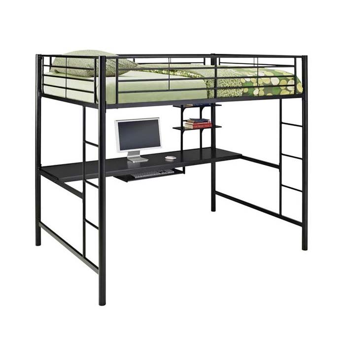 metal full loft bed